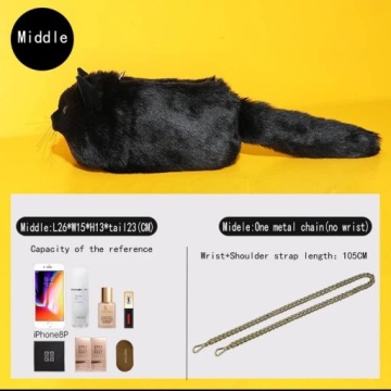 Кожаная сумка через плечо из меха кошки ручной работы, идеальный подарок, роскошный роскошный подарок