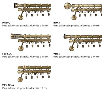 Karnisz złoty 150 cm dwie rurki 19+19 mm nad okno