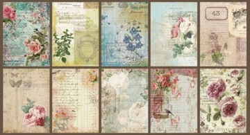Zestaw 20 papierów do scrapbooking retro dodatki