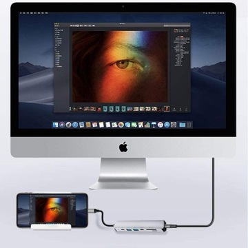 Адаптер 7-в-1 HUB USB-C HDMI 4k PD SD 2x USB 3.0