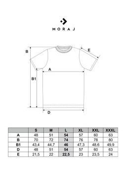 KOSZULKA MĘSKA BAWEŁNIANA KRÓTKI RĘKAW CZARNA T-SHIRT KLASYCZNA MORAJ 3XL