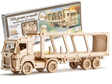Drewniany Model TIR Ciężarówka Puzzle 3D Truck