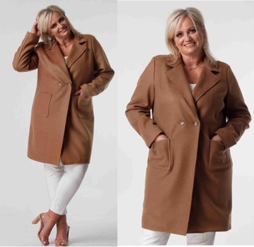 Elegancki Płaszcz damski przejściowy JESIENNY Plus Size (48-54) tu 52 6XL