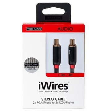 Кабель 2x Cinch - 2x Cinch RCA M/M 1м. Золотой iWires