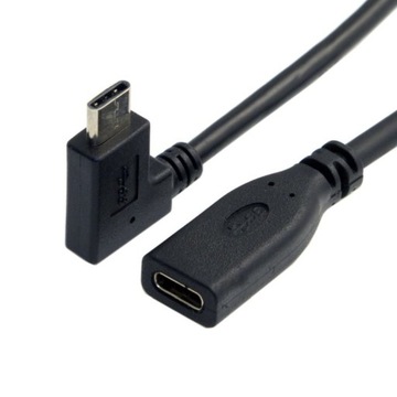 Угловой удлинительный кабель USB 3.1 C типа C M/F, 0,2 м