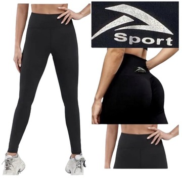 LEGGINSY Getry Fitnes MODELUJĄCE kryjące Sport S/M Fitness Siłownia Joga