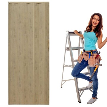 DRZWI HARMONIJKOWE WEWNĘTRZNE SKŁADANE/ŁAMANE WIĄZ MAT 80CM MOCNE