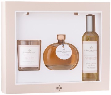 Подарочный набор - АРОМАТИЧЕСКИЙ ДИФФУЗОР - свеча - спрей - ЦВЕТОК ХЛОПКА