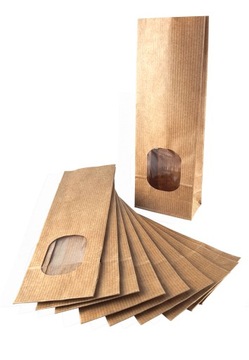TOREBKA PAPIEROWA EKO z OKIENKIEM KRAFT 10 SZT