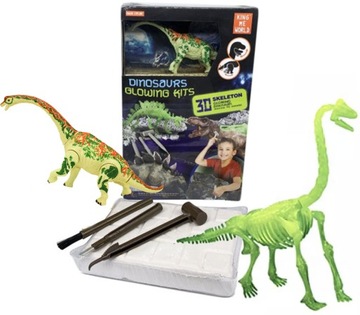 DINOZAUR WYKOPALISKA świecący SZKIELET i FIGURKA
