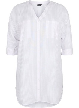ТУНИКА OVERSIZE С ПОЛОСАМИ ФИОЛЕТОВЫЙ ХЛОПКОВЫЙ ZIZZI PLUS SIZE 353B 52