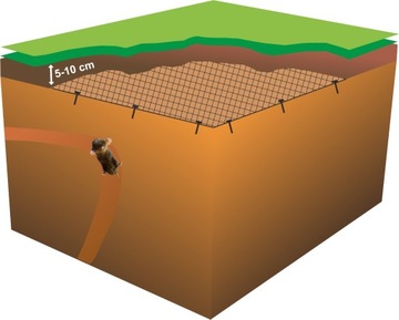 СЕТКА ПРОТИВ КРОТОВ СИЛЬНАЯ 2м х 10м 30г/м2 + 10 шт. ШИФТОВ 20м2