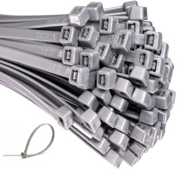 100SZT. OPASKI ZACISKOWE OPASKI KABLOWE TRYTYTKI TRYTKI SZARE 2,5X150 mm