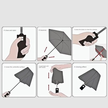 PARASOLKA automatyczna składana z uchwytem pokrowiec lekka męska damska