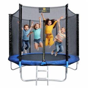 TRAMPOLINA OGRODOWA DLA DZIECI ZUMA 8FT CZARNO/NIEBIESKA 244 CM
