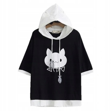 koszulka bluza kawaii harajuku kot uszy pastel