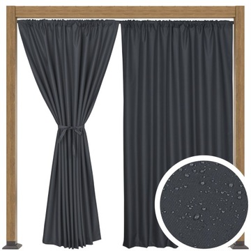 ZASŁONA TARASOWA OGRODOWA ZASŁONY TARASOWE OGRODOWE T 155x190 grafitowa