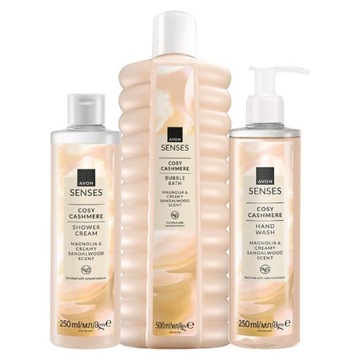 AVON SENSES ZESTAW KOSMETYKÓW DO CIAŁA COSY CASHMERE 3 SZTUKI