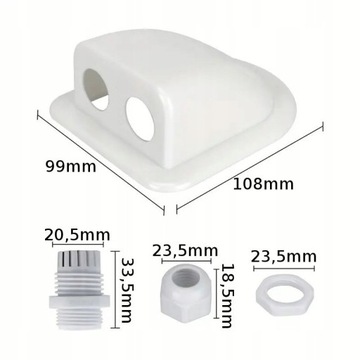 люверс, переходник на крышу для кемпера, СОЛНЕЧНАЯ ПАНЕЛЬ НА ДВУХ КАБЕЛЕЙ