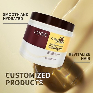 Kolagenowa maska do włosów do pielęgnacji i naprawy włosów puszących się i