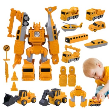 Magnetické Engineering Smontované Hračky Stavební Vozidla Transform Robot