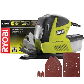 НАБОР МНОГОФУНКЦИОНАЛЬНОЙ ШЛИФОВАЛЬНОЙ МАШИНЫ RYOBI, УНИВЕРСАЛЬНАЯ, 170 Вт, КОЛЕБОЧНАЯ, RMS170-G