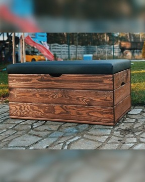 80 40 37 Pufa skrzynia otwierana kufer drewniana na balkon taras KOLORY