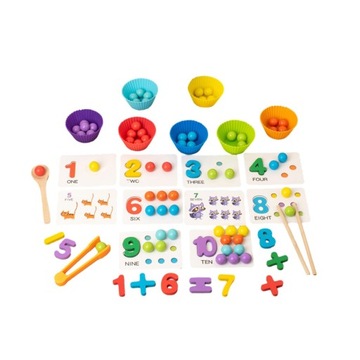 Tęczowy klips z koralikami Puzzle Montessori