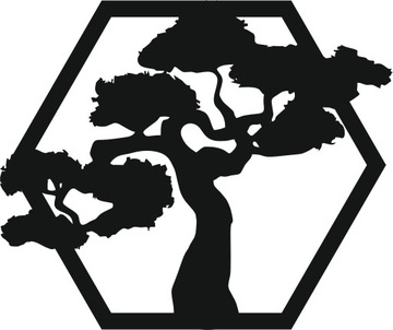 Hexagon drzewo bonsai baza chrobotek 60 cm kolory