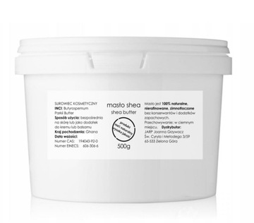 MASŁO SHEA nierafinowane 500g NATURALNE 100% Ghana