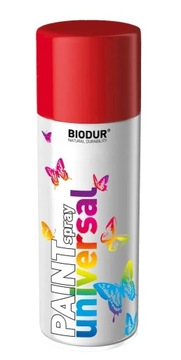 SPRAY SPREJ FARBA CZERWONY OGNISTY RAL 3000 BIODUR SZYBKOSCHNĄCY 400ML