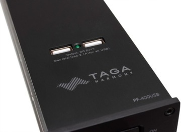 РАЗЪЕМ ПИТАНИЯ 4 РОЗЕТКИ + USB КОНДИЦИОНЕР ФИЛЬТР TAGA HARMONY PF-400USB