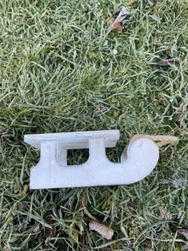 БЕЛЫЕ деревянные САНКИ, РОЖДЕСТВЕНСКОЕ украшение, 22 см, МАЛЕНЬКИЕ, № 1.