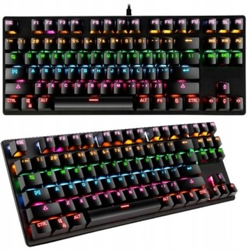 МЕХАНИЧЕСКАЯ ИГРОВАЯ КЛАВИАТУРА TKL СО СВЕТОДИОДНОЙ ПОДСВЕТКОЙ RGB ДЛЯ ГЕЙМЕРОВ