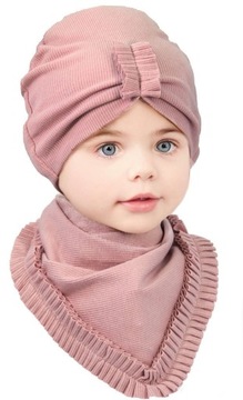 ДЕТСКИЙ ХЛОПКОВЫЙ КОМПЛЕКТ, ШАПКА, ВЕСНА, ГАРНИТУРА ДЛЯ ДЕВОЧКИ