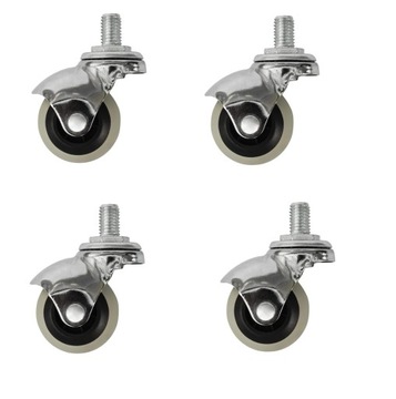 ZESTAW 4 KÓŁ MEBLOWYCH SKRĘTNYCH 50mm GUMOWYCH KOLKO SKRETNE
