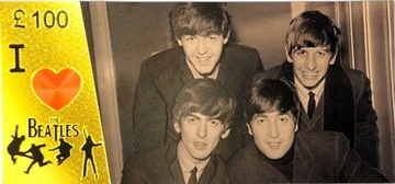 Уникальная позолоченная коллекционная банкнота THE BEATLES в ПОДАРОК