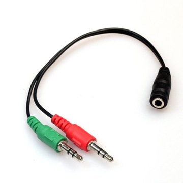 Rozdzielacz Słuchawki Mikrofon 3.5 AUX mini Jack
