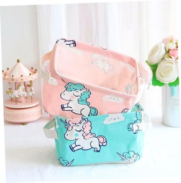 Коробка для макияжа Чехол с единорогом Настольный органайзер Водонепроницаемый розовый