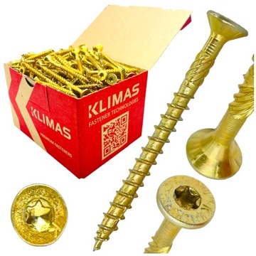 Wkręty ciesielskie DO DREWNA stożkowe KMWHT 5x100 mm na torx Klimas 200 szt
