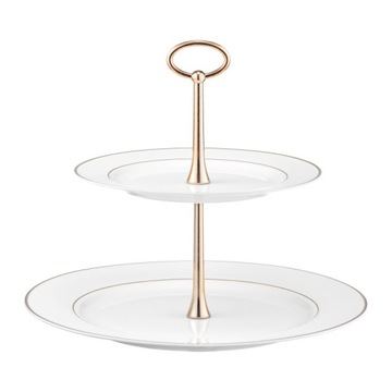 PATERA NA CIASTO 2 POZIOMOWA AMBITION BIAŁA 27 CM