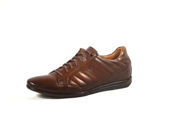 Eleganckie brązowe męskie buty skórzane 301