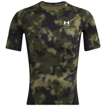 Koszulka termoaktywna Under Armour HeatGear Printed - Marine OD Green XXL