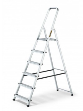 DRABINA ALUMINIOWA ROZSTAWNA 191CM 5 STOPNI PODEST