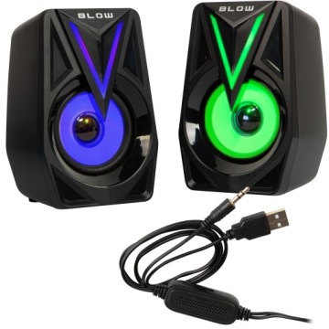 ZESTAW GŁOŚNIKÓW DO LAPTOPA PC BALANCE 2.0 GAMINGOWE LED RGB USB 5V 8W
