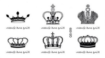 Tatuaż TYMCZASOWY King and Queen KORONA Król