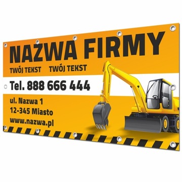 РЕКЛАМНЫЙ БАННЕР 2х1м ПЕЧАТНЫЙ БАННЕР услуги строительных экскаваторов ШАБЛОНЫ