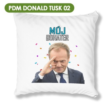PODUSZKA BIAŁA PDM DONALD TUSK 05 IDEALNY PREZENT