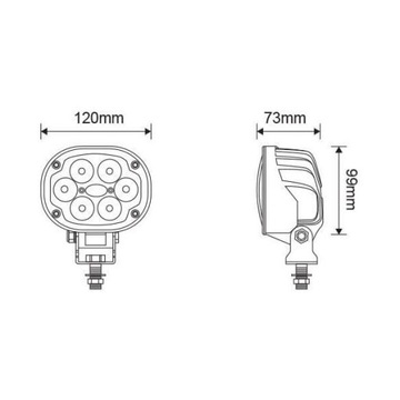 Галогенная светодиодная рабочая лампа 30Вт 3000лм овальная KRAMP