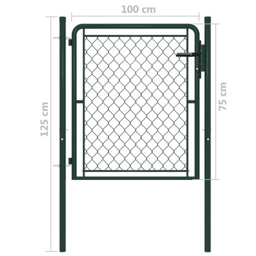 СТАЛЬНЫЕ САДОВЫЕ ВОРОТА 100Х75СМ ЗЕЛЕНЫЕ